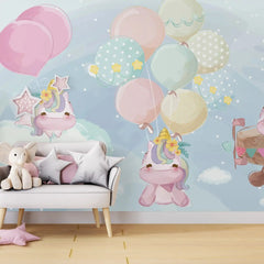 6032 / Flying Unicorns Peel and Stick Wallpaper: Easy-to-Apply, Removable Decor for Nursery and Kids Bedroom - Artevella