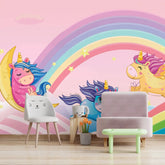 6036 / Colorful Peel and Stick Unicorn Wallpaper - Perfect for Baby Nursery, Kids Room & Playroom - Artevella