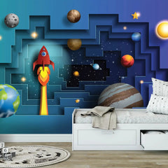6045 / Nursery Room Peel and Stick Wallpaper: Outer Space Removable Wall Decals for Kids Bedroom Decor and Playroom Decor" - Artevella