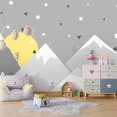 6049 / Playful Nursery Wall Art - Easy Peel and Stick Wallpaper - Balloon-Themed Animal Mural - Artevella
