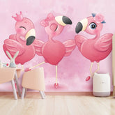 6051 / Kids Room Peel and Stick Wallpaper - Removable Nursery Decor with Cute Flamingo Design - Artevella