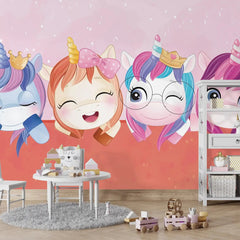 6052 / Peel and Stick Unicorn Wallpaper for Baby Nursery Decor - Self Adhesive, Kid Friendly, DIY Nursery Wall Decoration - Artevella