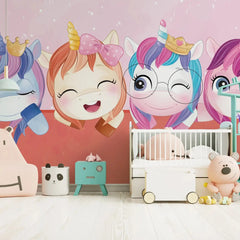 6052 / Peel and Stick Unicorn Wallpaper for Baby Nursery Decor - Self Adhesive, Kid Friendly, DIY Nursery Wall Decoration - Artevella