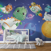 6055 / Self-Adhesive Nursery Wallpaper - Sky Adventure with Dinosaurs, Ideal for Child Room - Artevella