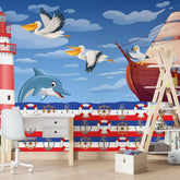 6056 / Nautical Themed Nursery Decor Wallpaper: Removable, Fun, and Self-Adhesive - Artevella