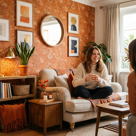 Warmth and Energy: Styling Your Home with Orange Wallpaper