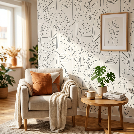 Modern Line Art Wallpaper: The Power of Minimalist Design