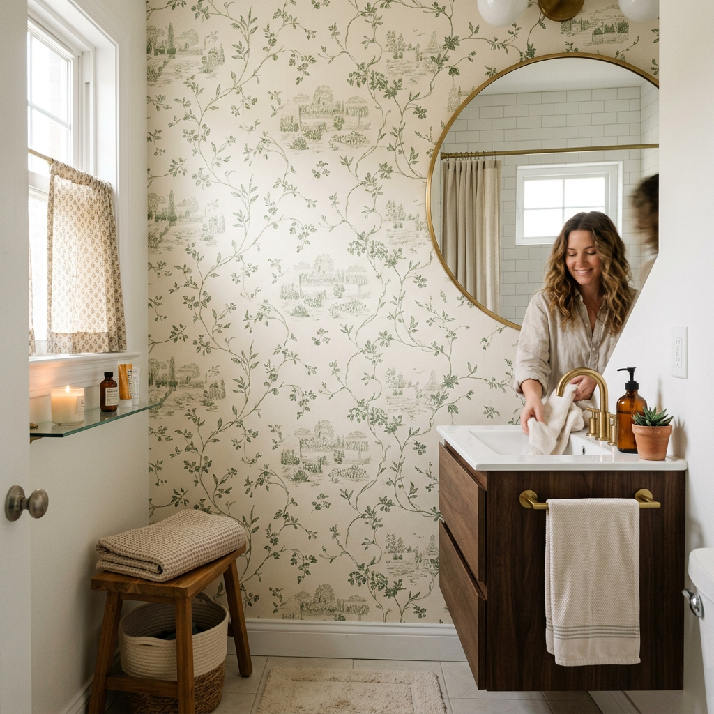 Small Bathroom Hacks: Wallpaper for a Spacious Feeling