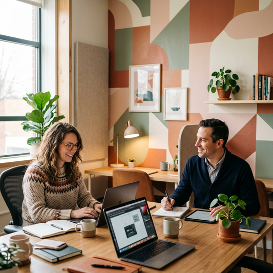Small Office Design: Open-Plan Privacy with Wall Patterns