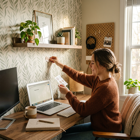 Renter-Friendly Office Decor: Peel and Stick Solutions