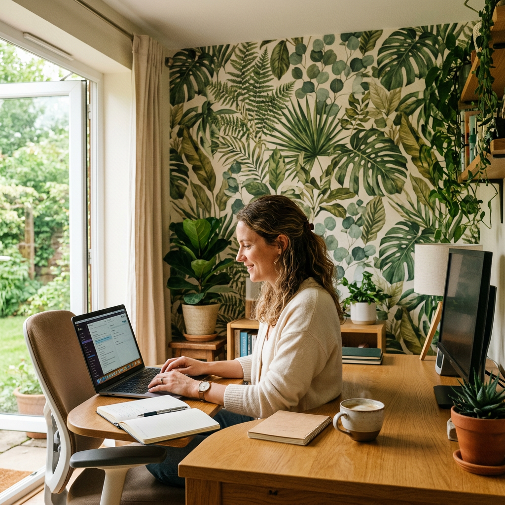 Boost Productivity with Biophilic Office Wallpaper