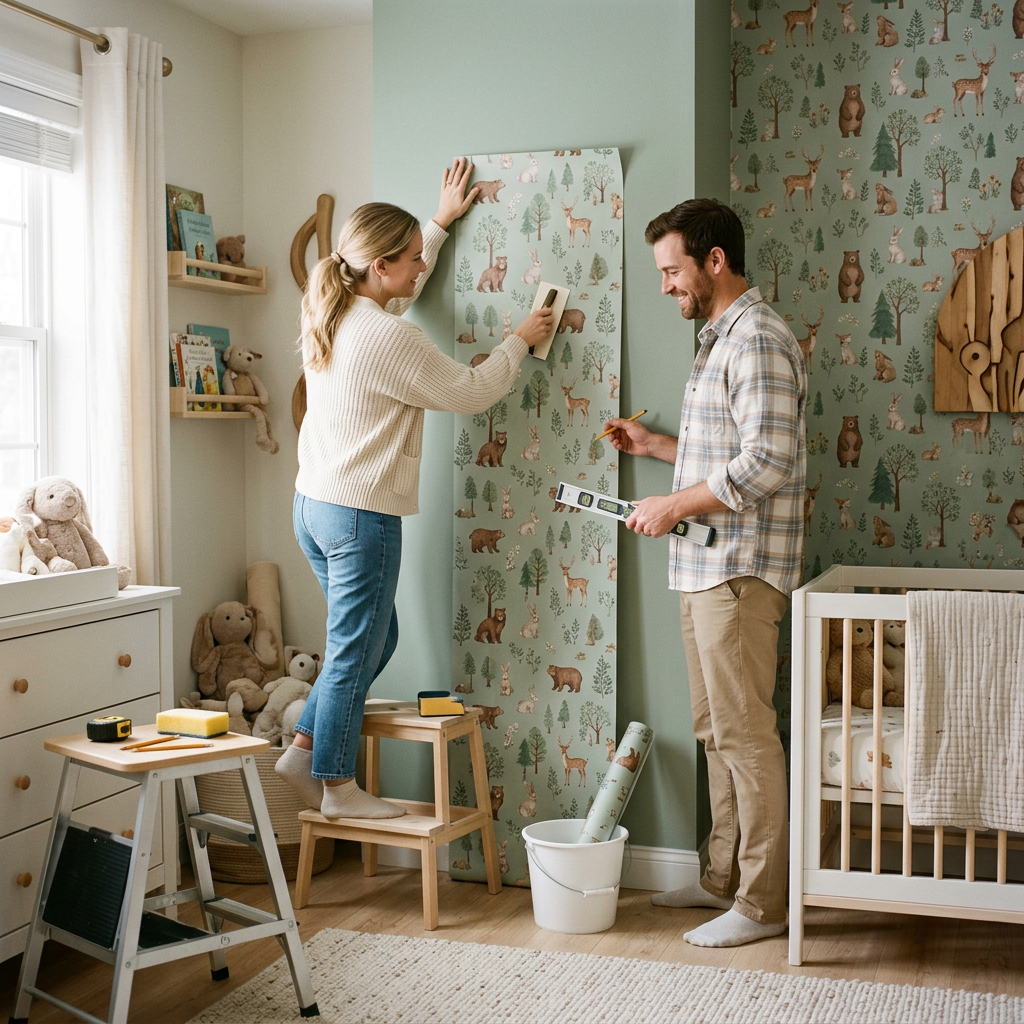 How to Measure and Install Nursery Wallpaper Like a Pro
