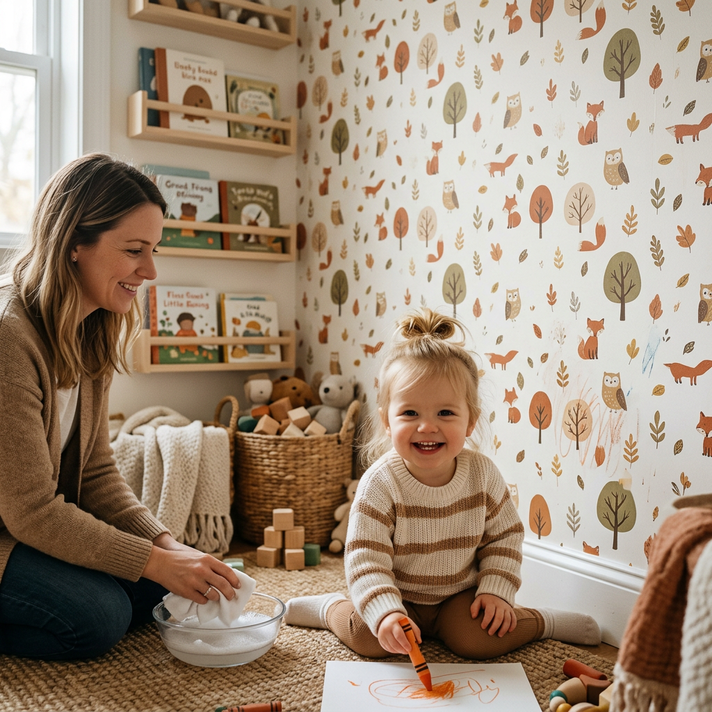 10 Washable Wallpaper Designs for Toddler Messes