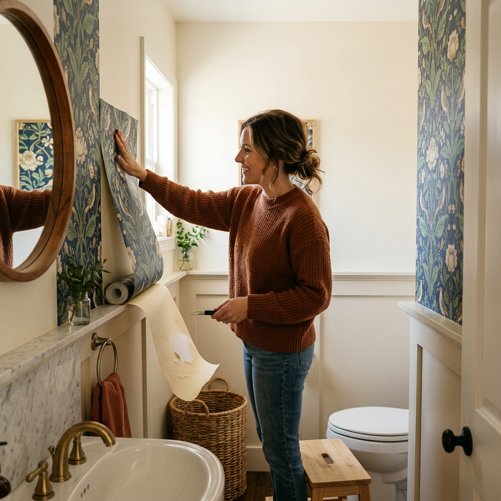Prepasted vs Peel-and-Stick Wallpaper for Powder Rooms