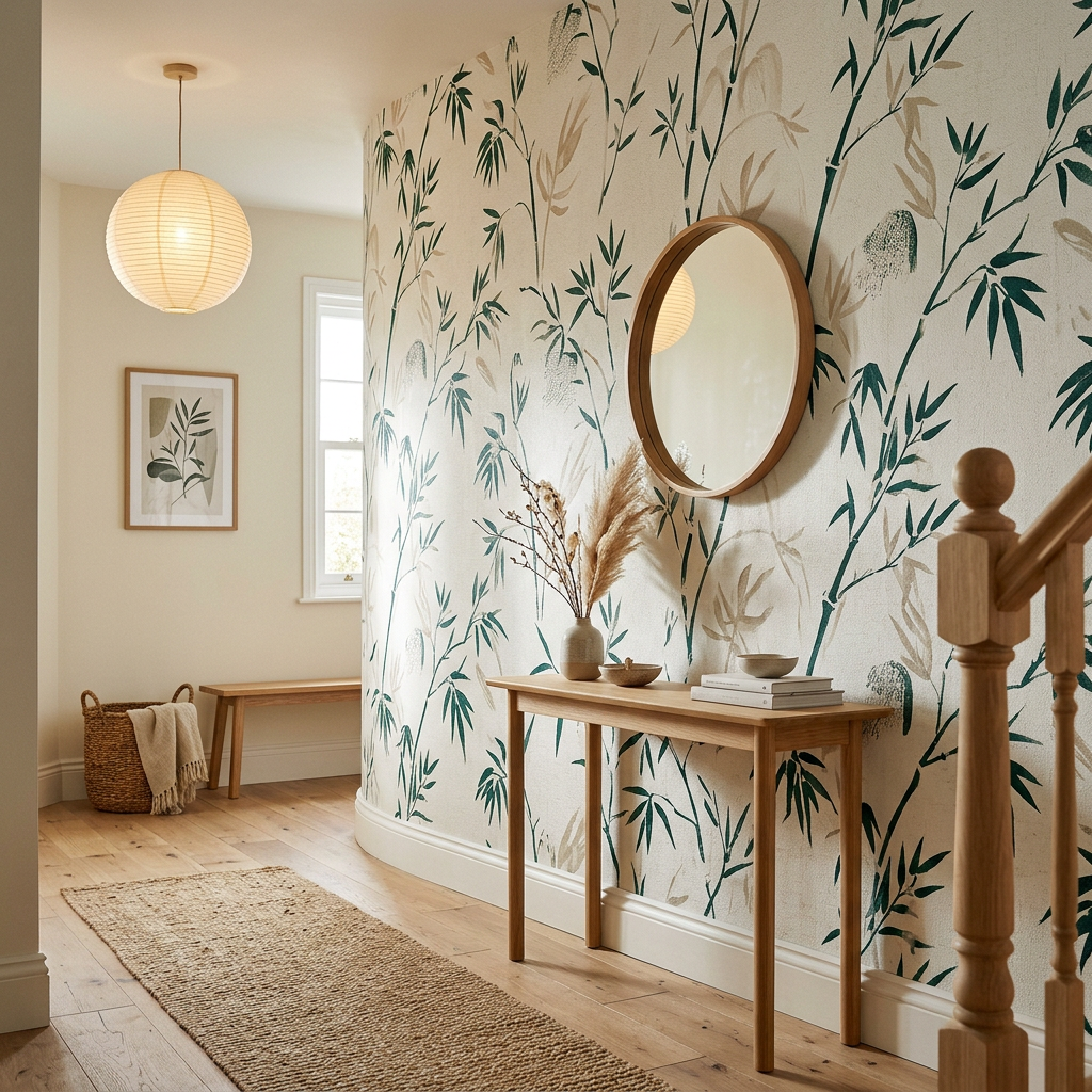 Emerald Japandi Hallway Wallpaper Guide: Style & Tips