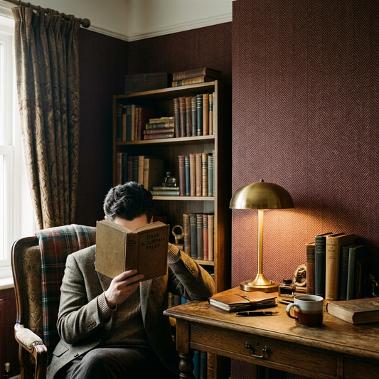 Burgundy Herringbone: Dark Academia Wallpaper Trend