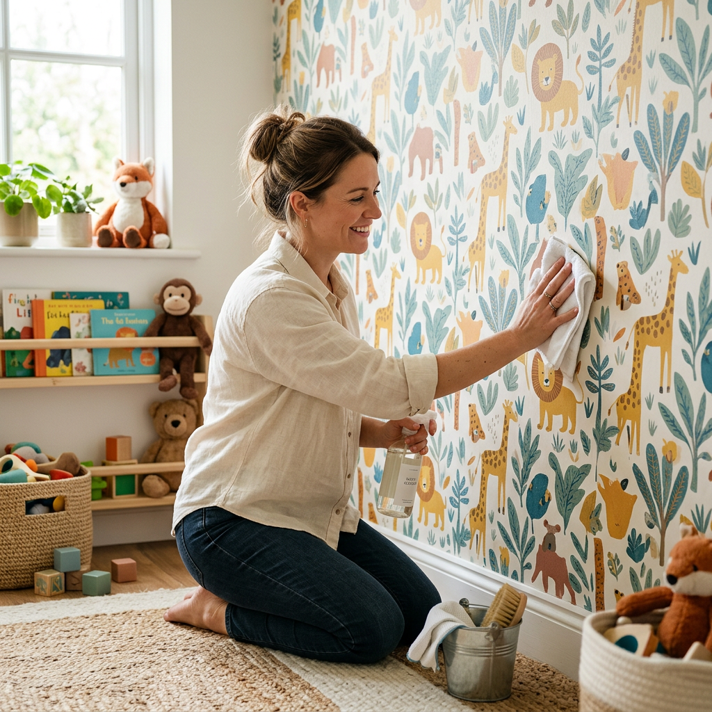 How to Clean and Maintain Prepasted Playroom Wallpaper