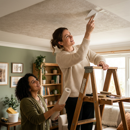 How to Install & Maintain Textured Vinyl Ceiling Wallpaper