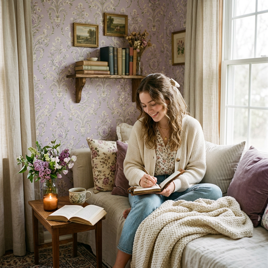 Lilac Damask Cottagecore Wallpaper Ideas for Rentals