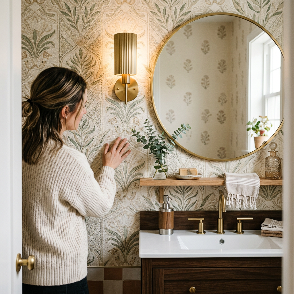 Small Bathroom Wallpaper: Textured Vinyl vs Traditional