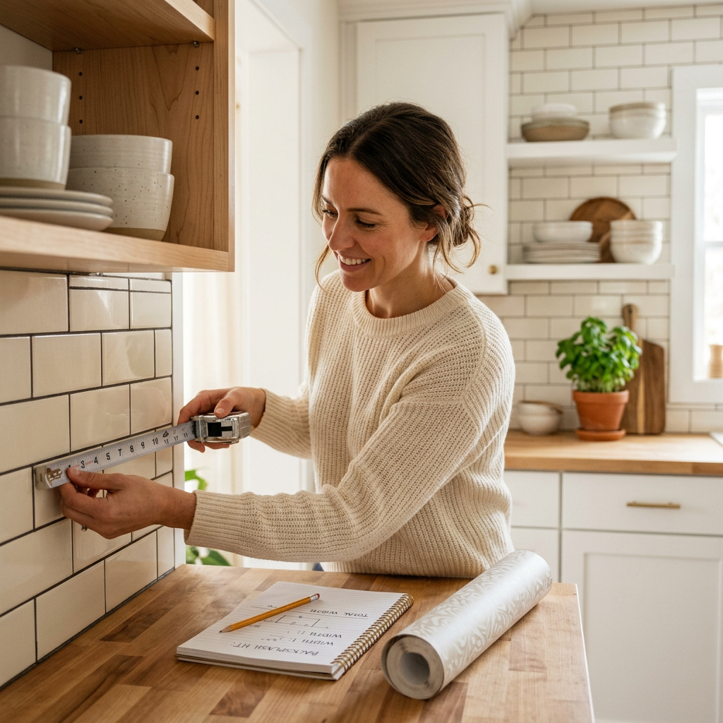 How to Measure Kitchen Backsplash for Vinyl Wallpaper