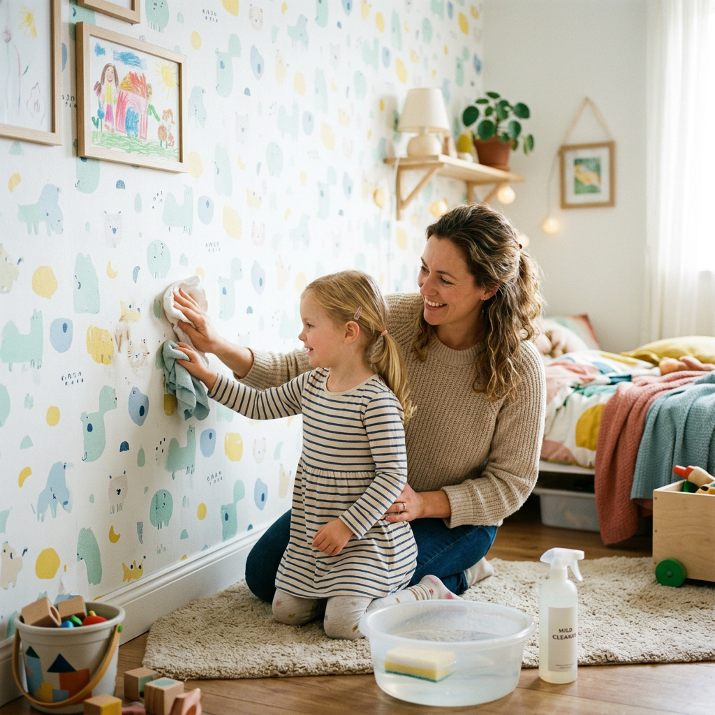 How to Maintain Washable Vinyl Wallpaper in Kids Rooms