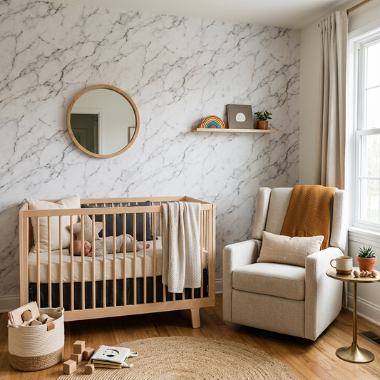 Industrial Black & White Marble Nursery Wallpaper Guide