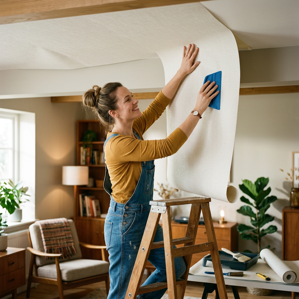 How to Apply Textured Vinyl Wallpaper to Ceilings