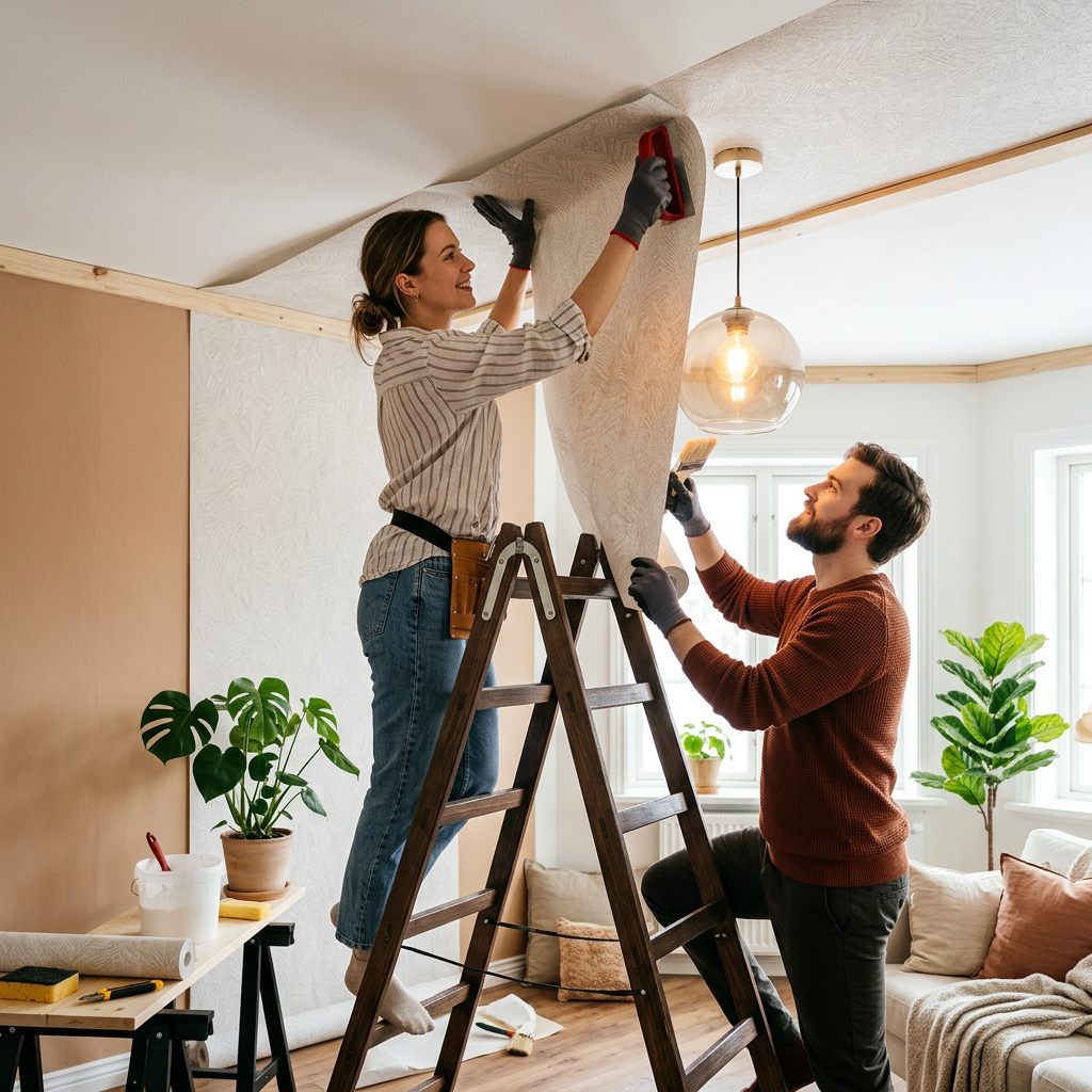 How to Install Non-Woven Wallpaper on a Ceiling