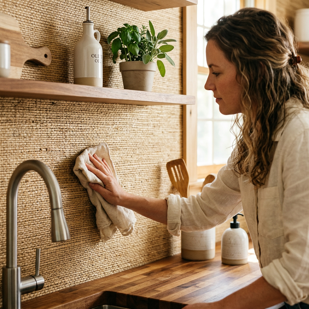 How to Protect & Care for Kitchen Backsplash Grasscloth