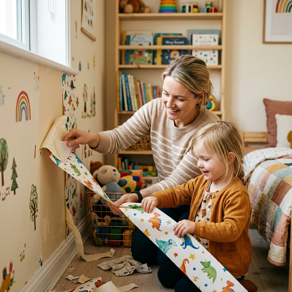 How to Remove Washable Vinyl Wallpaper in Kids' Rooms