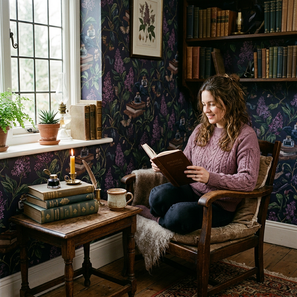 Lilac Floral Dark Academia Wallpaper Trend Guide