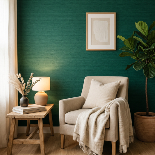 Emerald Japandi Textured Wallpaper: Trend & Style Report