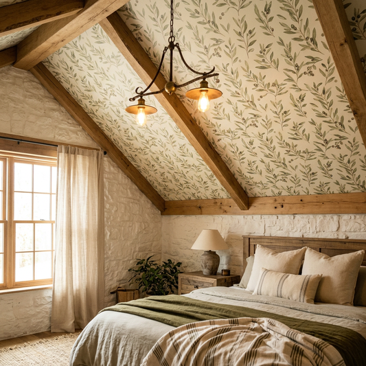 Olive Green Farmhouse Scenic Ceiling Wallpaper Guide