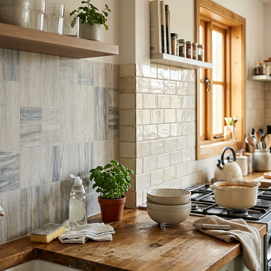 Washable Vinyl vs Tile for Kitchen Backsplashes
