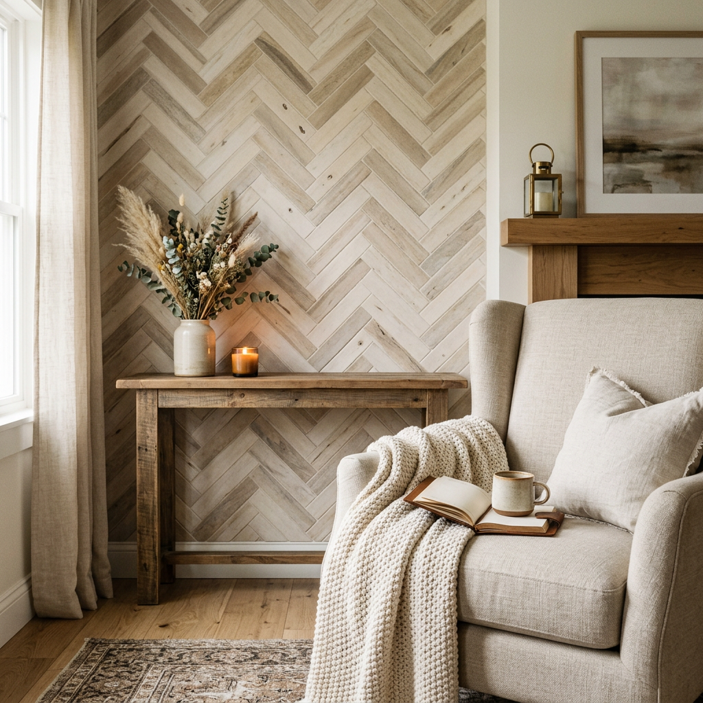 Cream & Beige Herringbone: The Modern Farmhouse Trend