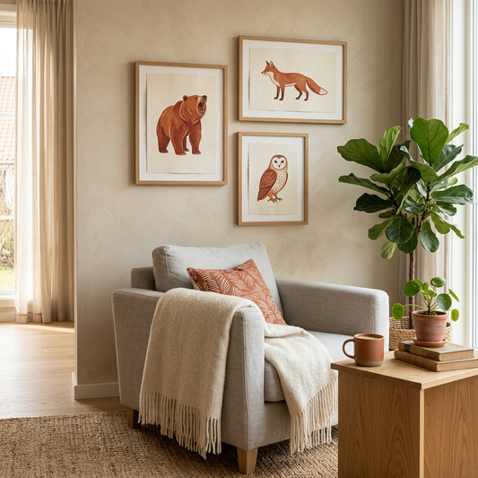 Terracotta Animal Prints in Scandinavian Decor