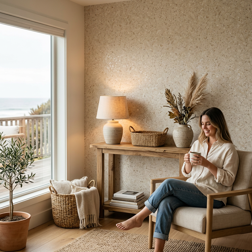 Warm Neutral Terrazzo Coastal Wallpaper Trends 2025