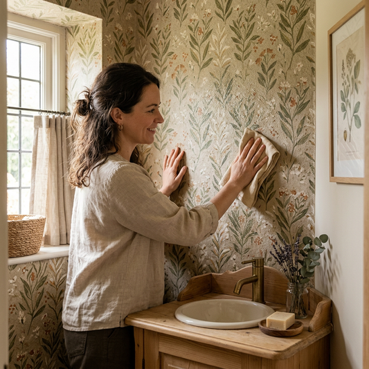 How to Clean Eco-Friendly Powder Room Wallpaper