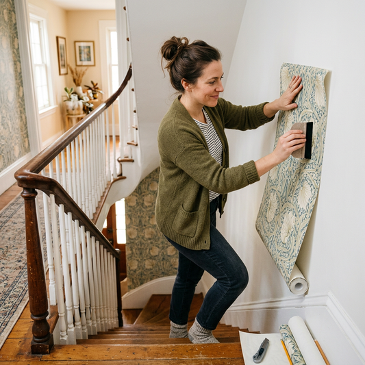 How to Install Peel-and-Stick Wallpaper in a Stairwell