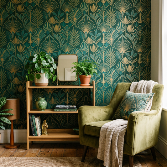 Emerald Art Deco Botanical Wallpaper: 2025 Trend Overview