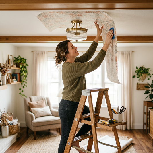 How to Install Peel-and-Stick Wallpaper on Ceilings