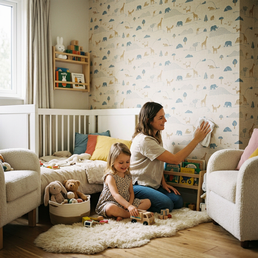 Fabric-Backed Wallpaper in Kids' Rooms: Cleaning & Care
