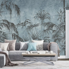 3001-C / Botanical Peel and Stick Wallpaper - Wild Floral, Tropical Leaf Wall Mural, Self Adhesive & Removable Design for Room, Shelf, Drawer Liner - Artevella