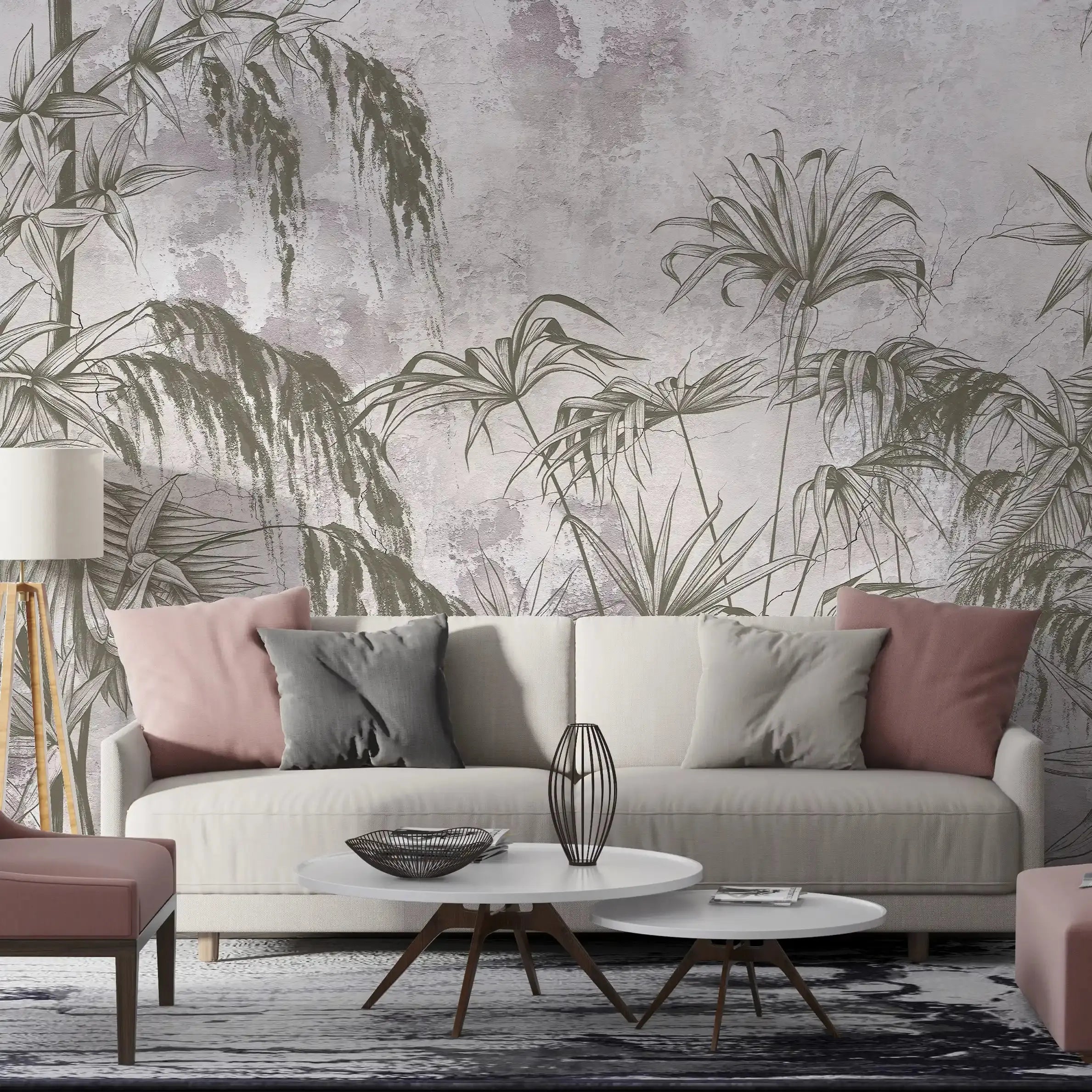 3001-E / Botanical Peel and Stick Wallpaper - Wild Floral, Tropical Leaf Wall Mural, Self Adhesive & Removable Design for Room, Shelf, Drawer Liner - Artevella
