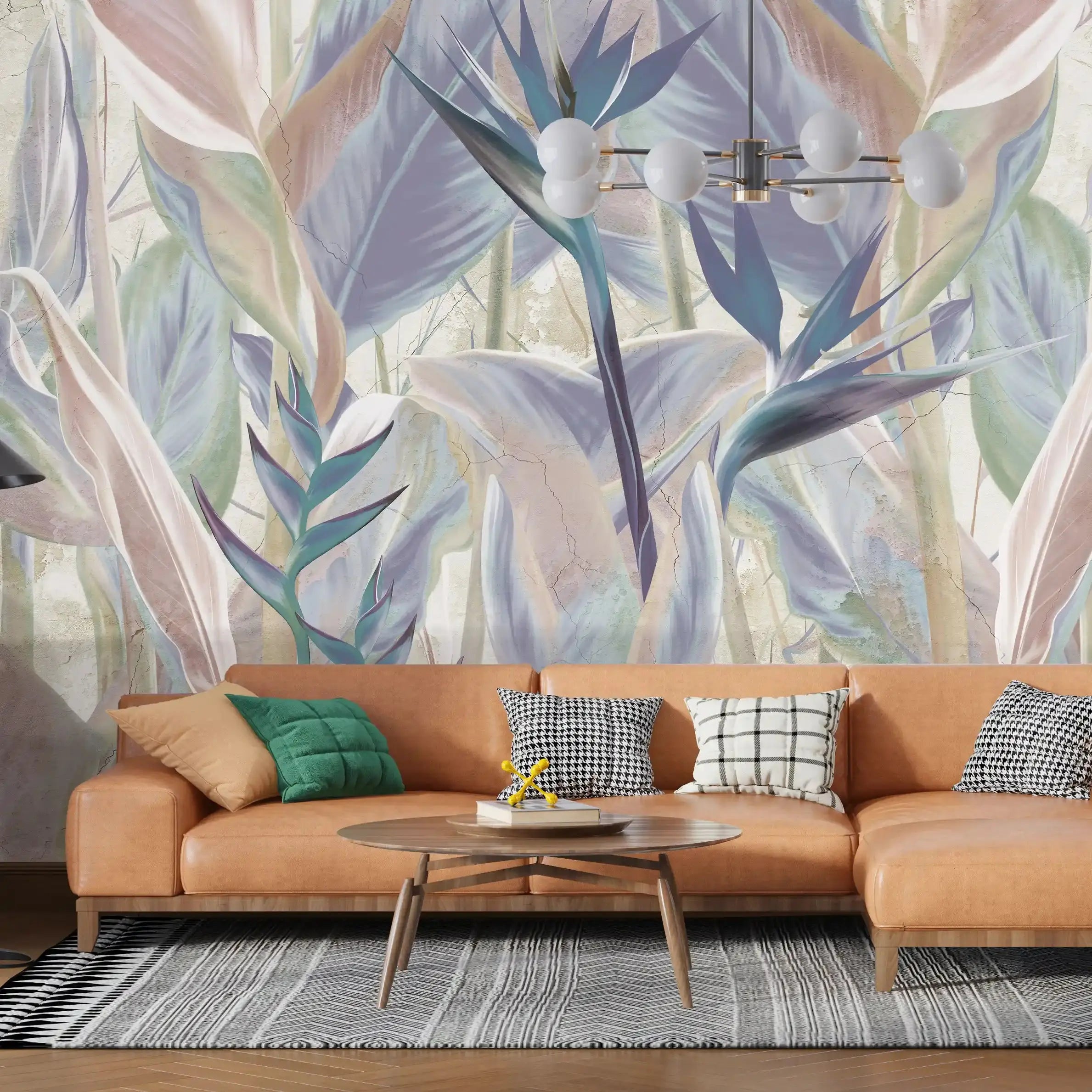 3006-B / Peel and Stick Botanical Wallpaper - Bird of Paradise Design, Easy Install Wall Mural - Artevella