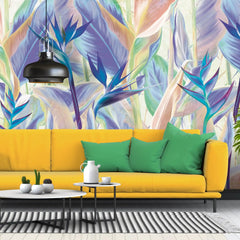 3006-C / Peel and Stick Botanical Wallpaper - Bird of Paradise Design, Easy Install Wall Mural - Artevella