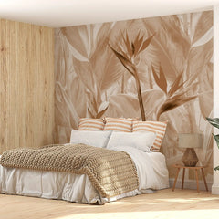 3006-D / Peel and Stick Botanical Wallpaper - Bird of Paradise Design, Easy Install Wall Mural - Artevella