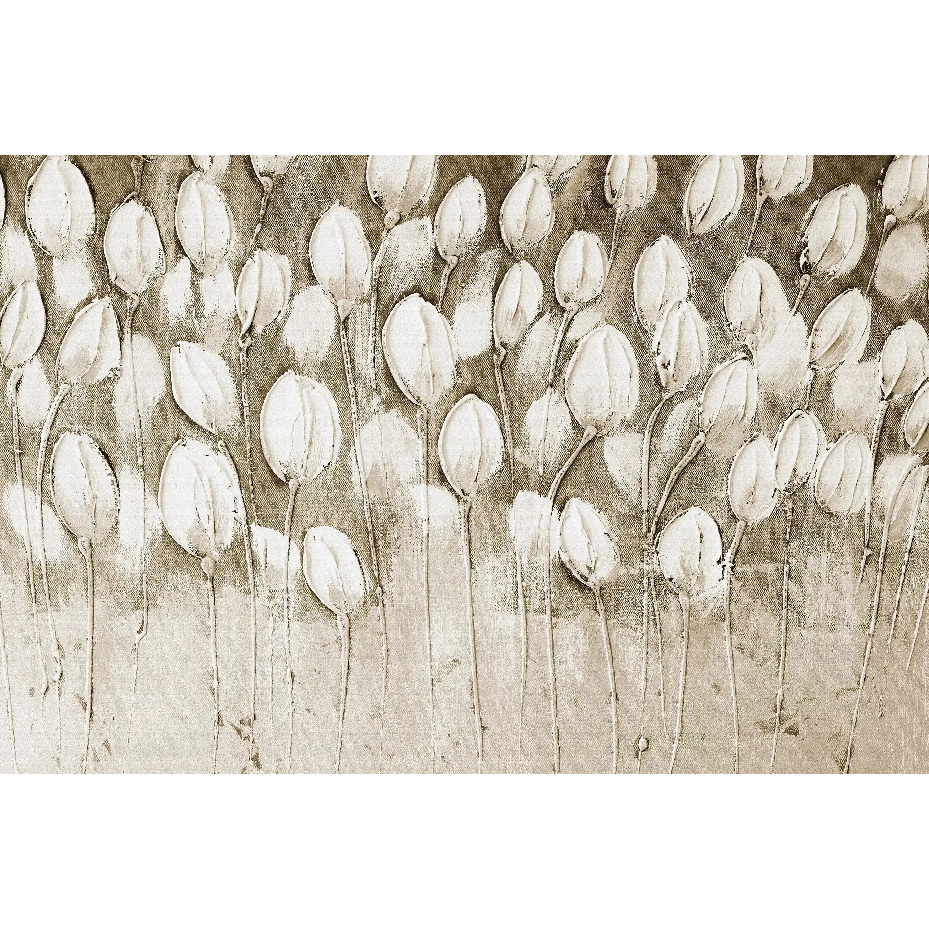 3008-D / Peel and Stick Wallpaper Floral: Silver and White Tulips Design, Perfect Wall Decor for Bathroom and Bedroom - Artevella