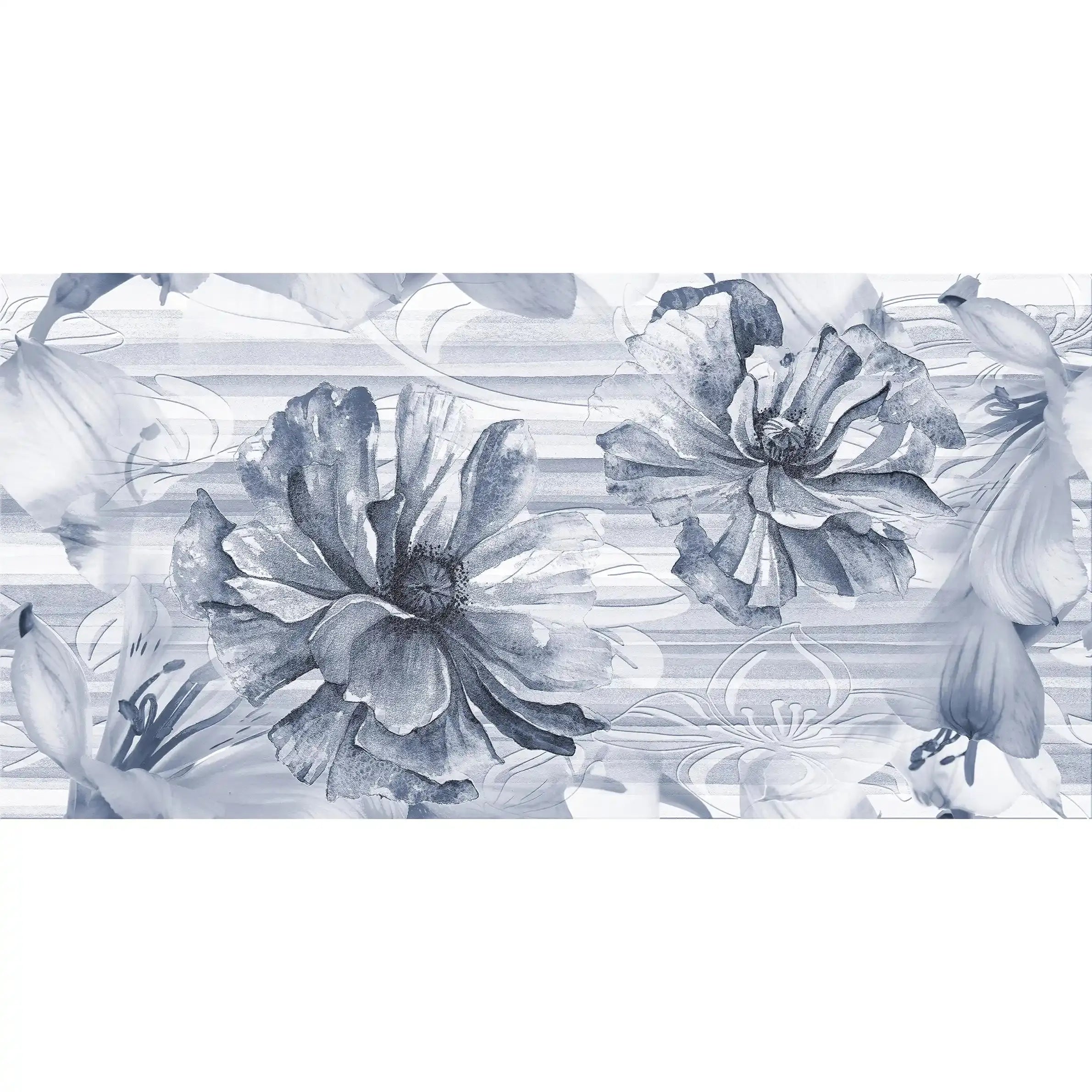 3011-D / Tropical Wallpaper - Watercolor Floral Pattern Peel and Stick Mural for Kitchen and Bathroom - Artevella